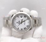 Rolex Day Date II White Roman Dial SS Oyster Watch 41mm